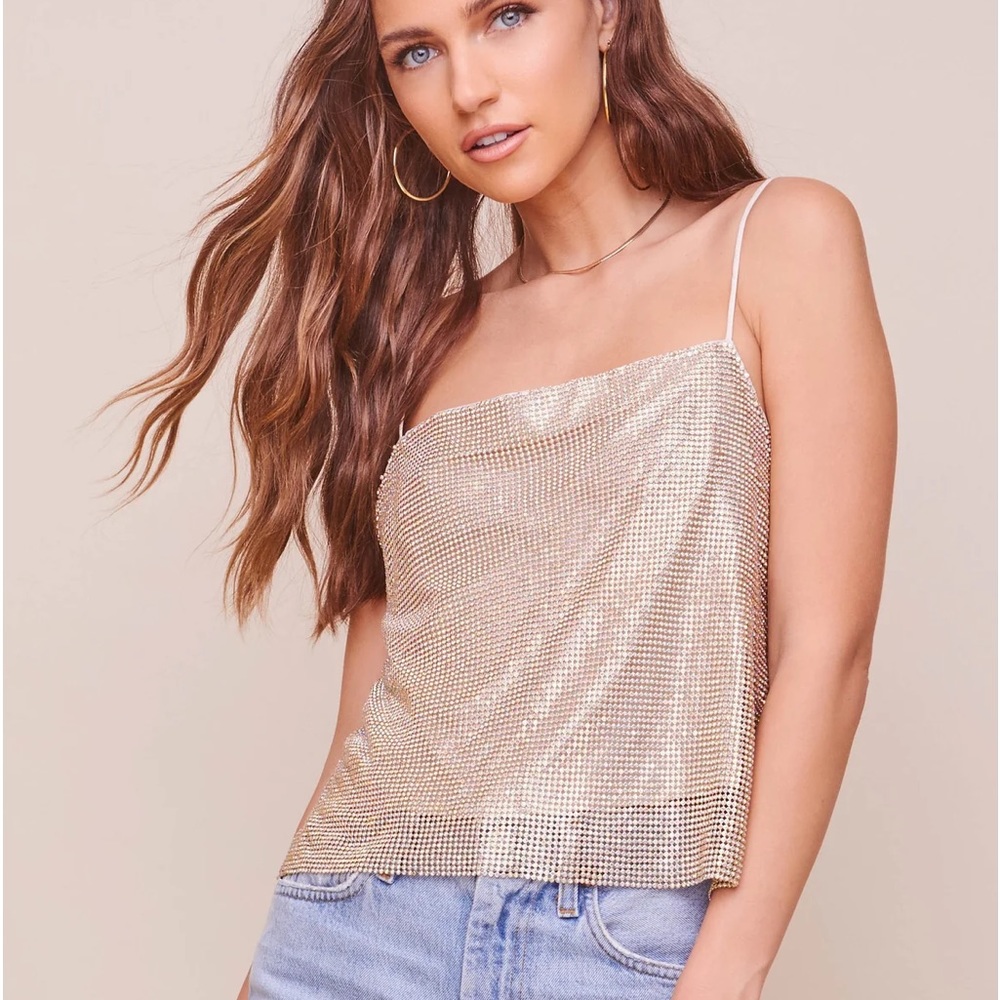 DISCO CHAINMAIL COWL NECK TOP
